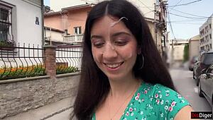 skinny czech teen loses the game and walks public streets with huge facial cum covering her cute face