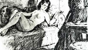 vintage erotic cartoons from retro antique days tease with naughty drawn fantasies