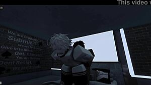 White femboy gags on monster BBC like obedient shemale slut