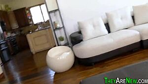 yo this teen's diving into her first porno cock pounding ever