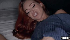 redhead, how does that monster cock feel gaping your ass doggy to atm? tell me!