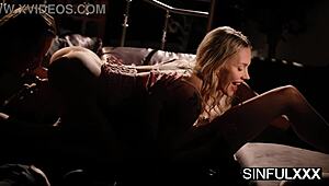 脏女仆安吉林克斯和 siren米兰诺伺候斯坦利三人FFM淫乱