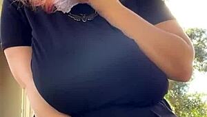 Sexy Alt Milf Neighbor Smokes Seductively Backyard