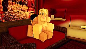 cute roblox girl teases with her curves begging for that creampie fill-up