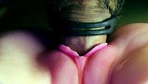 Pink pussy milf sucks huge oiled cock missionary creampie quickie bedroom fuck