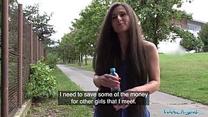 😏 lara fox's skinny ass gets spunk-covered in public garage pickup!