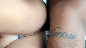 lucky black guy takes white girl as brunette fondles balls