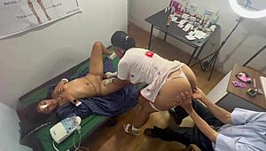 i watch the doctor drain semen from her patient's stepbrother then jerk off that cute hot slutty busty big ass babe