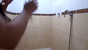 My Horny Girlfriend Fingers Shaved Pussy Hard In Shower Hidden Cam!