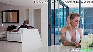 that horny blonde stepdaughter isabelle deltore jumps into a wild threesome ending with a messy facial 💦