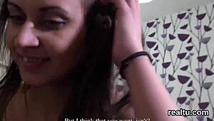 glamorous czech babe strips in shop for hard pov banging