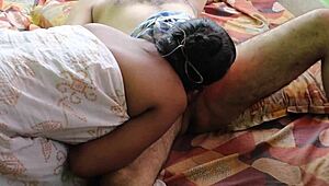 black indian housewife rims husband's asshole then sucks cock deep