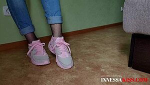 housewife flaunts sexy heels stockings and curvy ass for fetish fun