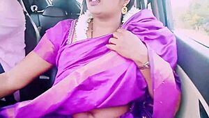 Saree-Clad Housewife Teases Driver's Desires