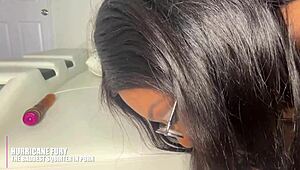 i squirt nonstop fer a full minute from my huge black pussy lips!