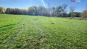 Fall vibes hit so I stroke my cock naked outdoors barefoot!