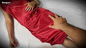 Fucking My Hot Brunette Wife's Trimmed Pussy and Big Tits in Steamy Trailer