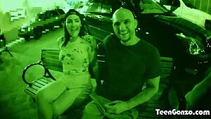 hunter paige gobbles cock like a naughty outdoor slut in public tease