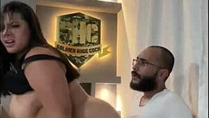 i can't believe colombian sofia curves gagged on this soldier's huge cock with her massive tits