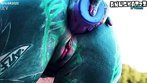 I shove dildo deep in my outdoor anal hole masturbating till pee urge hits!