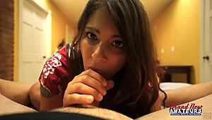 hey, kai willow's halloween blowjob ends with a messy cum facial treat