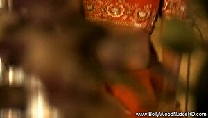 sensual brunette bollywood babe teases strips dances erotically undressing to nude softcore