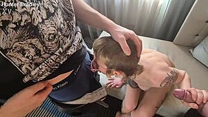 wanna see rosa rosebud slurp two cocks in pov double blowjob then guzzle piss?