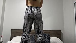 Nice fine curvy asian teen girlfriend ass pov workout in thong panties student view