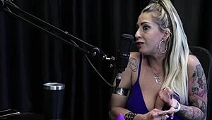 In jail, the bandit's wife Julia Fontanelli straps into special seat on sheer red for public watch.