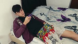 StepMom Catches Stepson Jerking Fuck Doll and Grabs His Throbbing Penis!