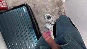 big ass cleaning lady fucked raw in hotel no condom creampie on pussy