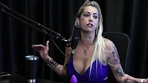 In jail, the bandit's wife Julia Fontanelli straps into special seat on sheer red for public watch.