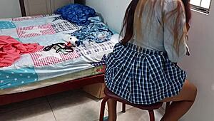 i sent teacher dirty uniform video gropin myself n seduced him real good