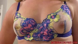 Aussie blonde Charlie Forde fingers pussy before Jovan Jordan's monster BBC facial