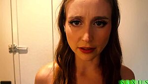 Laney Grey POV one way out with Brad Newman petite blonde bareback blowjob