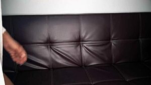 Naughty fiery ebony milf teases her huge tits seductively