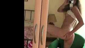 Tiny Tyler gropes small tits and rubs pussy live on amateur teen webcam