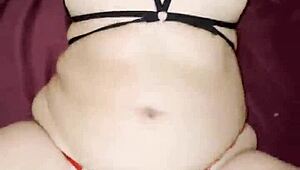 Amateur Mexican housewife's tight shaved pussy filled with hot creampie cum deep inside juicy vagina