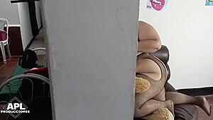 sneak into stepsister room watch sexy lingerie photo session part 1