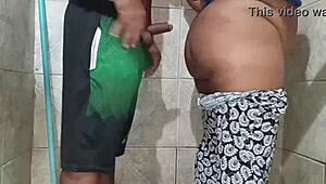 My heart raced as professor devoured my bbw evangelical pussy in school bathroom