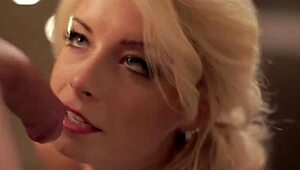 Blonde babe delivers bold CFNM handjob blowjob ending in explosive cumshot.