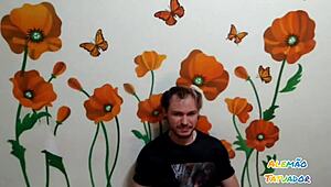 big ass african girl tests sofa with oral skills and tattooed curves for german porn actor