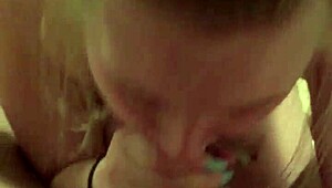 big ass babe delivers messy sloppy blowjob tease in steamy pov