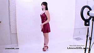 Shy Brunette Model, Seduced for Cum-Swallowing Sofa Fuck in Audition!