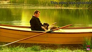 imagine a cute brunette with small tits riding hard on a boat but what happens next?