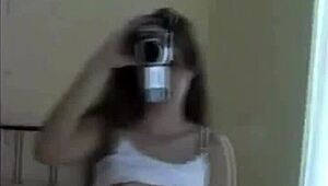 Tiny Tyler gropes small tits and rubs pussy live on amateur teen webcam