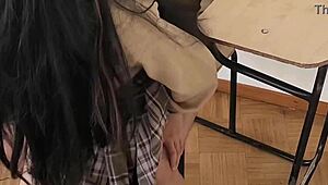 Petite Latina Schoolgirl Pulls Skirt Down For Public Classroom Fuck Cowgirl Doggystyle Cum Inside Tight Pussy Homemade