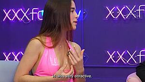 karolin gomez's tight wet pussy and small natural tits get pounded hard by pipe boy after interview