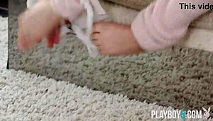 skye blue the sexy playboy model flaunts big natural tits and pierced nipples