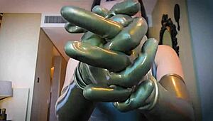 My latex gloves tease you